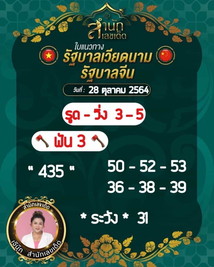 ภาพเจ้นุ๊ก สำนักเลขเด็ด หวยฮานอย วันที่ 28/10/64 