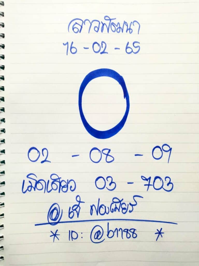 ภาพเลขเด็ดหวยลาววันนี้ ของเจ๊ฟองเบียร์ งวดวันที่ 16/2/65