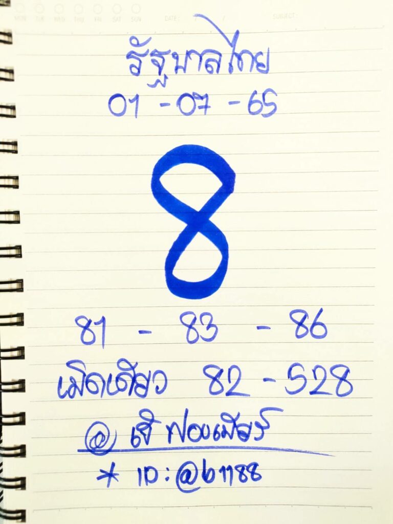 ภาพเลขเด็ดเจ้ฟองเบียร์ จากเพจ  เพจ “เจ๊ฟองเบียร์ 888” หวยรัฐบาล งวดวันที่ 1/7/65