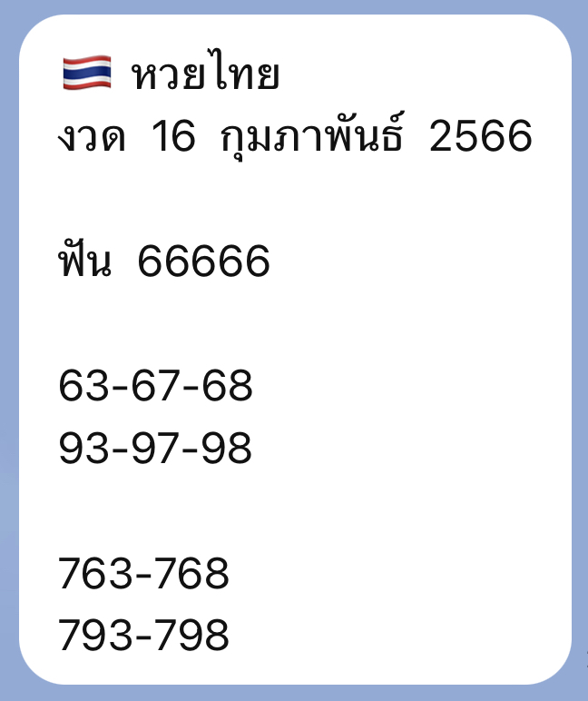 ลขเด็ด หวยรัฐบาลงวดนี้ แม่น้ำหนึ่ง จากเพจ แม่น้ำหนึ่ง วันที่ 16/2/66 